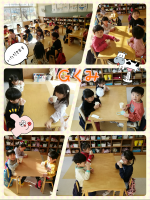 Ｇくみリボンちゃんのイベントでレモンラッシーをみんなで飲みました🍋「甘くて美味しい😋」と口の周りに白いおヒゲを付けながら飲んでいました🐮