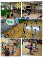 年中今日はわくわくキッズでした！魚つり▪わなげ▪ボールなげ▪ブロック のコーナーがありました！最後は年中さんみんなで体育館で元気いっぱい遊びましたよ♪