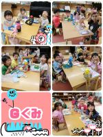 Gくみお昼ごはんの様子です🍚🍴「今日ゼリーおんなじー！」「おいしいねぇ😆」などお友だちと話しながら美味しそうに食べていますよ😋✨