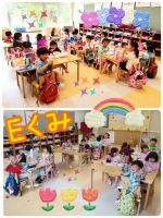 Eくみ昨日と今日のお昼ご飯の様子です✨用意をしている時から、お友達と「同じ袋だね！」と嬉しそうに話したり、ゼリーを見せ合ったりしている子ども達❗️いつも美味しそうに食べています😋