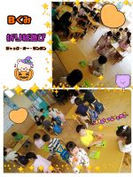 Ｂくみ今回の折り紙遊びは、ジャック・オー・ランタンを作りました🎃ハロウィンも近くなってきたので仮装の話もちらほら聞こえてきています😀折り方は少し難しかったですが、顔を可愛く描けて満足そうな子どもたちでした💮